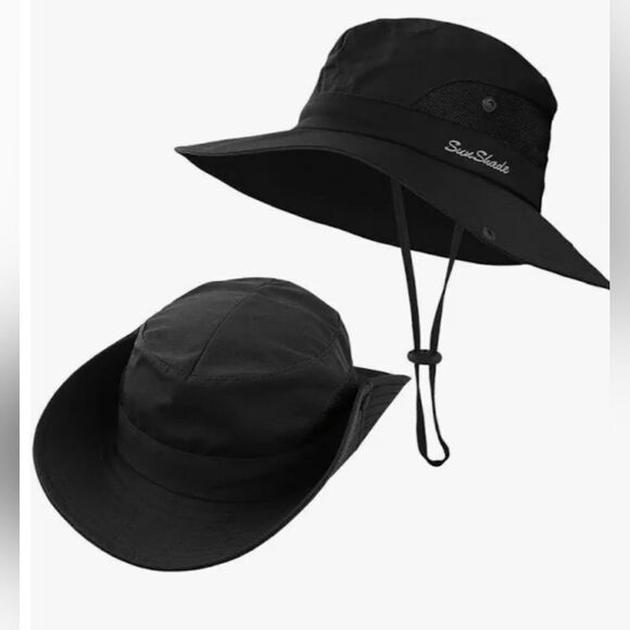 Sun Shade Ponytail Wide Brim Sun Hat - Picture 7 of 10